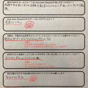 岡山 結婚相談所 成婚アンケート 40代男性会員様