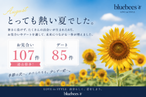 2026年8月のbluebees婚活実績｜お見合い過去最多107件・デート85件
